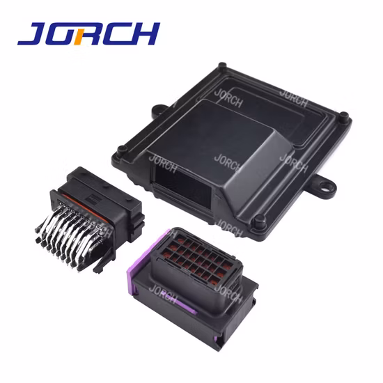 1 conjunto de 24 pinos gabinete de carro de alumínio único ecu com conectores fci pcb para honda audi a6 automotivo chinês qualidade jorch